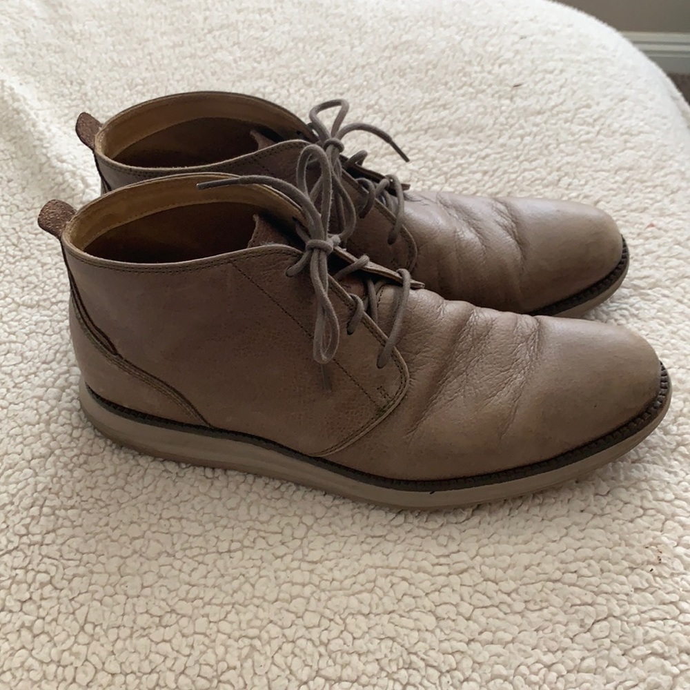Beautiful pair of light brown Cole Haan chukka boots, size 10.5